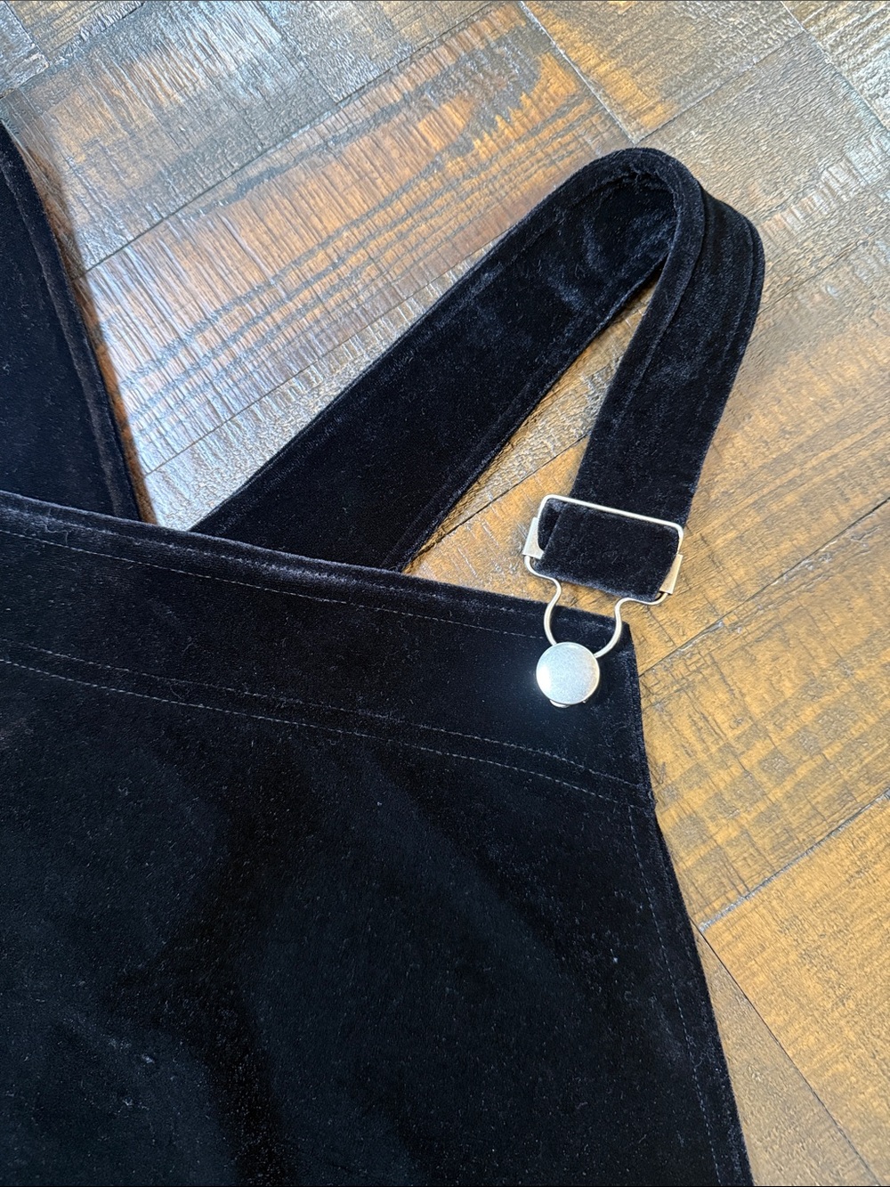 Coldwater Creek Black Velvet Overall Maxi Dress L Pinafore Jumper - Picture 6 of 10